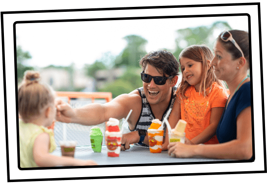 Family having some Italian ice at Jeremiah's